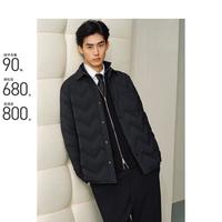 太平鸟 男装冬款轻薄宽松翻领保暖防寒服男式羽绒服