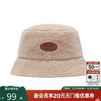Champion 冠军膨膨美颜帽女冬季仿羊羔绒保暖渔夫帽盆帽潮流 浅卡 均码