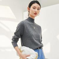 帕罗 【100%山羊绒】秋冬半高领毛衣简约百搭时尚针织羊绒衫女