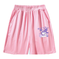 真维斯儿童裤子女童夏季透气网眼短裤宝宝可爱印花百搭童装休闲裤 粉 抱枕洛米X 130