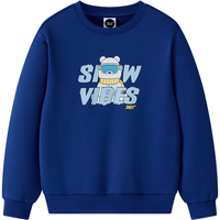 361°童装男童加厚套头卫衣2024年冬季通码上衣 银河钴蓝 130cm