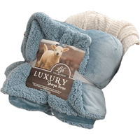 J.H.Longess 家纺 双层羊羔绒毯法兰绒素色柔软舒适盖毯毛毯 Wn.法兰羊羔毯-孔雀蓝 200*230cm约4.2斤