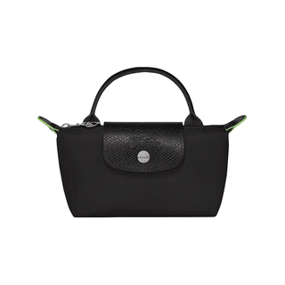  LONGCHAMP/珑骧 再生帆布拼牛皮 女士手提包