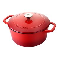 双立人（ZWILLING）珐琅铸铁锅汤锅炖锅双耳煲汤锅平底锅烹饪锅具电磁炉燃气通用 亮红色 20cm