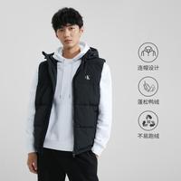 卡尔文·克莱恩 CK Jeans秋冬男女中性户外简约印花鸭绒连帽羽绒马甲背心外套