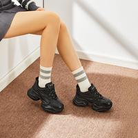 玖熙 头层牛皮玖熙时尚老爹鞋女舒适百搭休闲鞋牛皮女鞋子