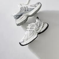 思加图 25冬季银色格雷系机能老爹鞋厚底增高运动休闲鞋