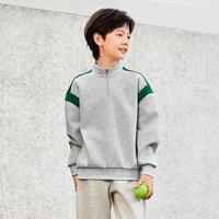 361° 儿童春秋款男童中大童套头卫衣时尚百搭女小童半开襟立领卫衣