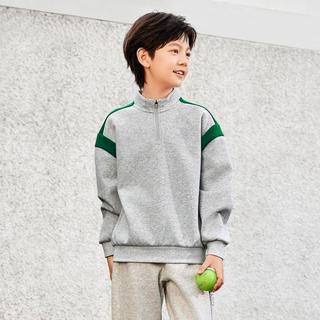 361° 儿童春秋款男童中大童套头卫衣时尚百搭女小童半开襟立领卫衣