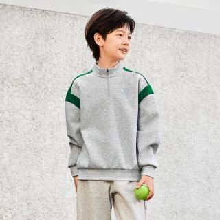 361° 儿童春秋款男童中大童套头卫衣时尚百搭女小童半开襟立领卫衣