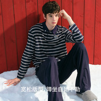 TEENIE WEENIE 小熊条纹睡衣情侣 莫代尔棉男女家居服  秒杀4个小时