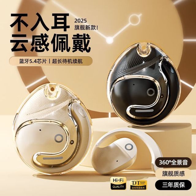 萨勒芬妮 蓝牙耳机 无线骨传导 挂耳式 幻夜黑