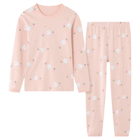 红豆儿童鸿运纯棉内衣套装男女中大童秋冬秋衣秋裤青少年棉毛衫睡衣套 H4M1020裸粉 160cm