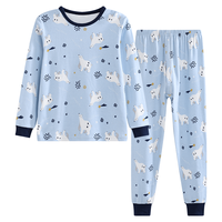红豆童装儿童纯棉内衣套装男女中大童春秋秋衣秋裤小孩A类棉毛衫睡衣 1187羊绒蓝 130cm