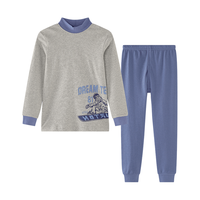 红豆儿童鸿运纯棉内衣套装男女中大童秋冬秋衣秋裤青少年棉毛衫睡衣套 H1M1243灰色 170cm