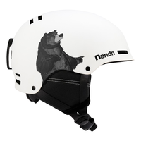 南恩 NANDN滑雪头盔单双板滑雪装备护具男女保暖防撞 白大熊 M