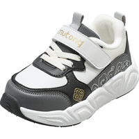 牧童童鞋运动鞋2024冬季女童国潮鞋儿童轻便缓震男童加绒棉鞋 墨石黑 27码 鞋内长17.5cm