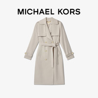 MICHAEL KORS 迈克高仕 MK 女士中长款系带收腰双排扣风衣外套