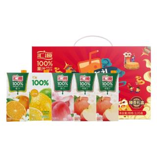 汇源 100%果汁饮料1L橙汁桃汁苹果汁葡萄汁中秋礼盒 橙+柠檬+桃+2苹果