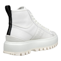 爱步（ECCO）休闲鞋女 24年冬季 时尚百搭透气防水高帮牛皮鞋 街头860403 白色/灰白色86040352292 35