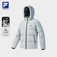 黄景瑜同款鹅绒FILA飞羽斐乐羽绒服2025冬运动保暖连帽外套男 蓝淼灰-MG 185/104A/XXL