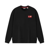 马上起飞FILA斐乐男女同款卫衣2026春海棠花红色新年款 正黑色-BK 190/108A/XXXL