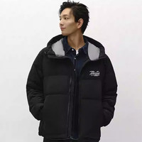 森马 宽松连帽外套肌理感字母印花羽绒服