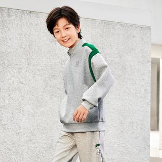 361° 儿童春秋款男童中大童套头卫衣时尚百搭女小童半开襟立领卫衣