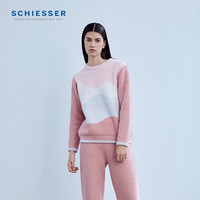 舒雅(Schiesser)女士半边绒圆领厚款长袖长裤家居服套装E1/21464H 粉红7703 S