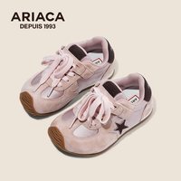 ARIACA艾芮苏童鞋加绒秋冬运动鞋女童复古休闲鞋小女孩儿童鞋 粉色 26码