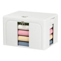 金衫布艺收纳箱 涤棉加厚防水衣物储物箱整理箱白色66L 防水加厚棉涤66L白色