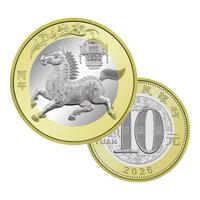 2026年马年生肖纪念币 第二轮十二生肖流通纪念币 2026年丙午马年纪念币3