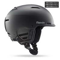 南恩滑雪头盔保暖透气一体式雪盔女滑雪头盔男防撞单双板NT32 哑黑 L