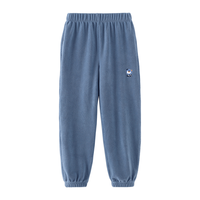 马骑顿 MQD男童休闲裤子春秋冬摇粒绒保暖运动长裤儿童宝宝抓绒卫裤外穿女童 灰蓝 120cm 120/60