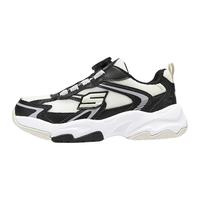 Skechers斯凯奇青少年燃动街头系列跃界机能鞋男女款旋钮老爹鞋 【防滑耐磨】男童/黑色/灰色/BKGY 33.5码