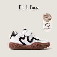 ELLEkids童鞋 女童运动鞋2025冬季儿童二棉鞋加绒保暖德训鞋 白色二棉 34码