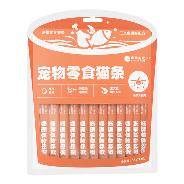 宠元的欧卡 成幼全阶段猫条零食湿粮条 15g*12支