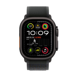 Apple Watch Ultra 2 2024款 智能手表 49mm 蜂窝版 黑色表壳 黑色野径回环表带 M/L