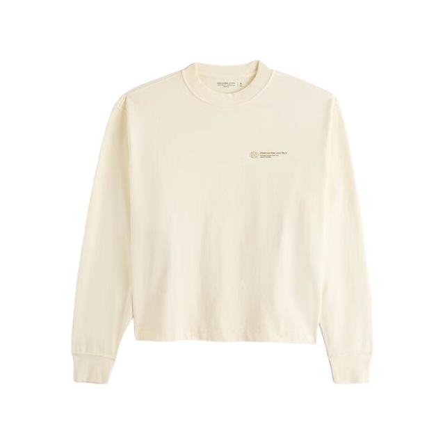 Abercrombie & Fitch 男士复古舒适LOGO长袖T恤 123-4080