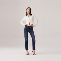 Levi's李维斯女士修身显瘦简约休闲随搭时尚小资ins风纯色长袖T恤 奶油白 0018P-0002 S