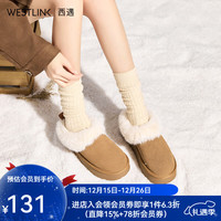 西遇 低帮厚底雪地靴 栗色 39 (245)