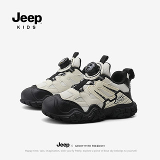 Jeep 双网透气 黑米 33码 儿童运动鞋