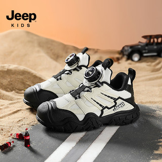 Jeep 双网透气 黑米 33码 儿童运动鞋