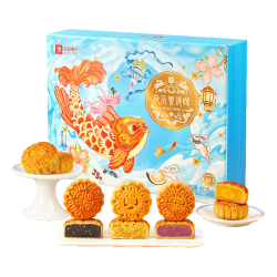 良品铺子 良辰月飞花 525g 经典月饼礼盒传统糕点点心中秋