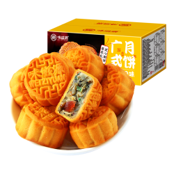 味滋源 广式月饼500g盒装 凤梨味水果小月饼混合口味 传统中秋节糕点