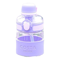 咖世家咖啡 COSTA大方杯高颜值食品级太空杯硬质加厚大容量水杯男女运动双饮塑料杯 运动水杯-长春花（蓝） 700ml