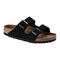 BIRKENSTOCK勃肯德国男女款牛皮绒面革软底Arizona双扣拖鞋 黑色窄版0951323 40