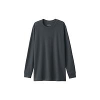 無印良品 MUJI男式 柔软 圆领长袖T恤打底衫打底衣家居服FAB65C2A 深灰色 M