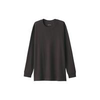 無印良品 MUJI男式 柔软 圆领长袖T恤打底衫打底衣家居服FAB65C2A 深棕色 XL