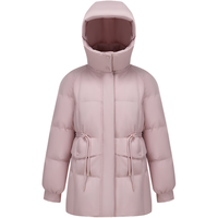 波司登（BOSIDENG）90绒短款羽绒服女休闲收腰显瘦连帽防风冬季保暖厚外套B40145206 芝芝莓粉1756 XL 175/96A